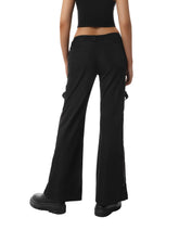 GENEMA Women’s Gothic Wide-Leg Cargo Pants – Chains & Side Split Zippers